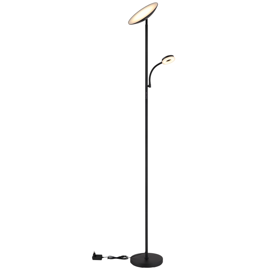 Globo - LED dimmbare Stehleuchte LED/20W/230V+ LED/5W 3000/4000/6500K schwarz