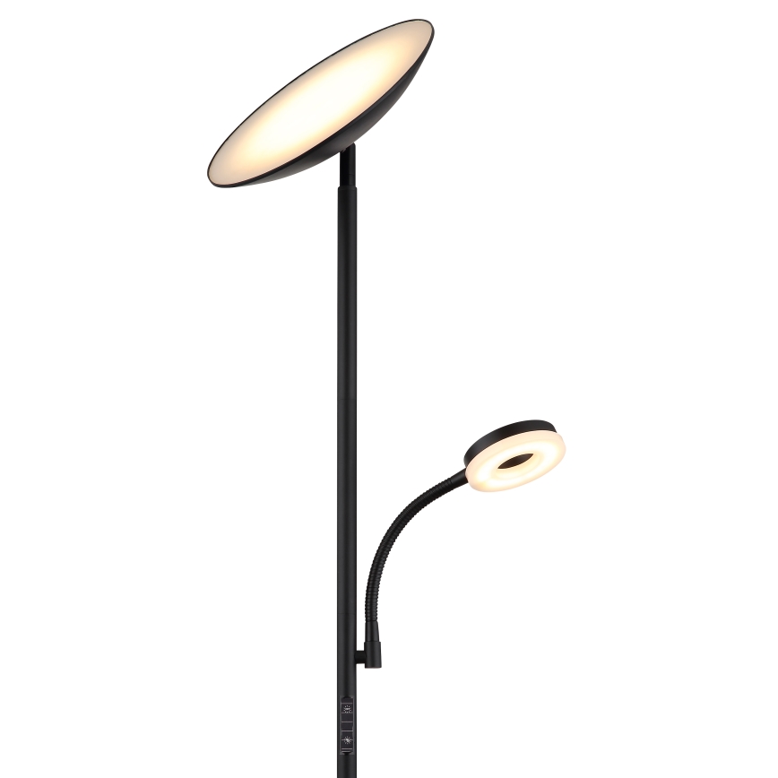 Globo - LED dimmbare Stehleuchte LED/20W/230V+ LED/5W 3000/4000/6500K schwarz