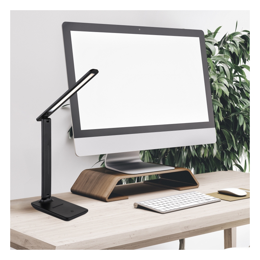 Globo - Dimmbare, aufladbare LED-Touch-Tischleuchte LED/5W/5V 2700/4000/6500K 1800 mAh schwarz
