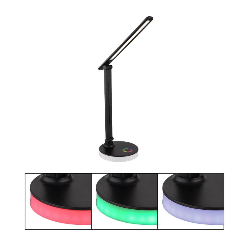 Globo - LED RGBW dimmbare Touch-Tischlampe LED/5W/230V + LED/2W 2700K/4000K/6500K schwarz