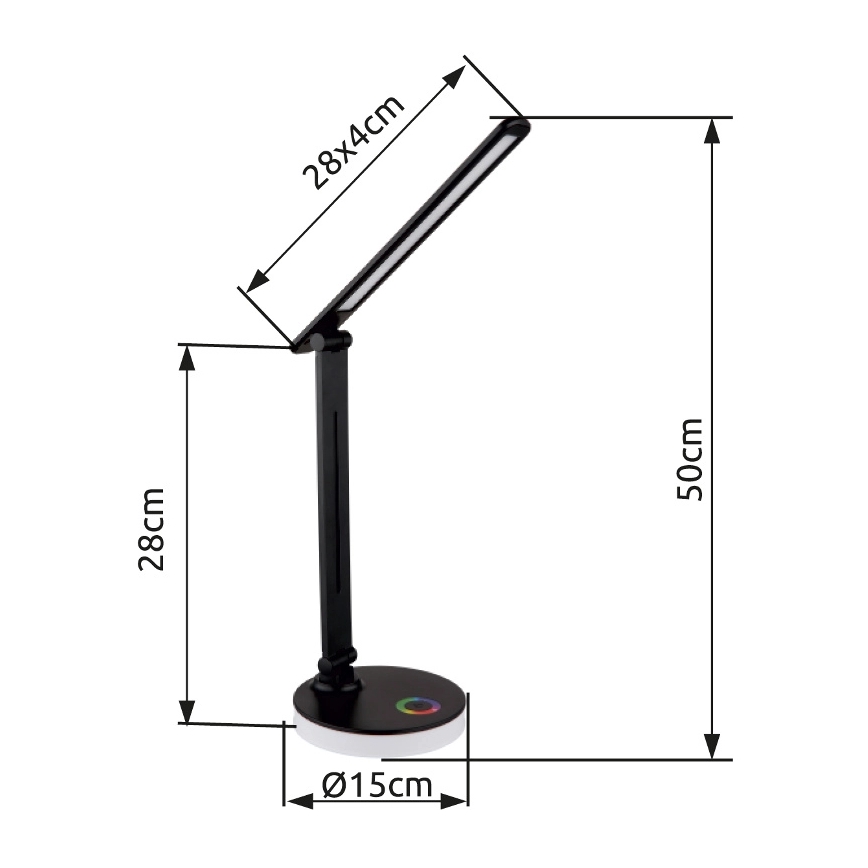 Globo - LED RGBW dimmbare Touch-Tischlampe LED/5W/230V + LED/2W 2700K/4000K/6500K schwarz