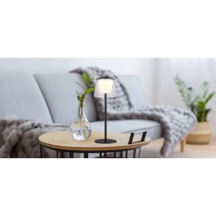 Globo - LED dimmbare Touch-Außen-Tischlampe LED/1,8W/5V IP44 1800 mAh schwarz/klar