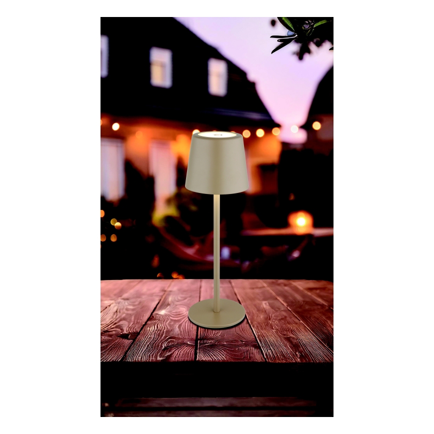 Globo - LED dimmbare Outdoor-Tischlampe mit Touch-Steuerung LED/2W/5V 3000/4000/6000K 2200 mAh IP44 cremefarben