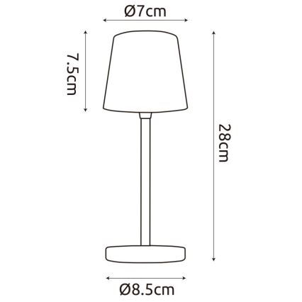 Globo - LED dimmbare Outdoor-Tischlampe mit Touch-Steuerung LED/2W/5V 3000/4000/6000K 2200 mAh IP44 Weiß