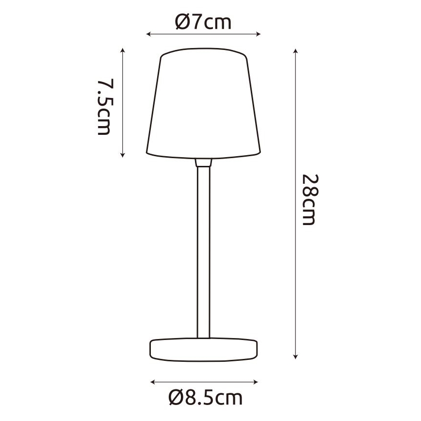 Globo - LED dimmbare Outdoor-Tischlampe mit Touch-Steuerung LED/2W/5V 3000/4000/6000K 2200 mAh IP44 Weiß