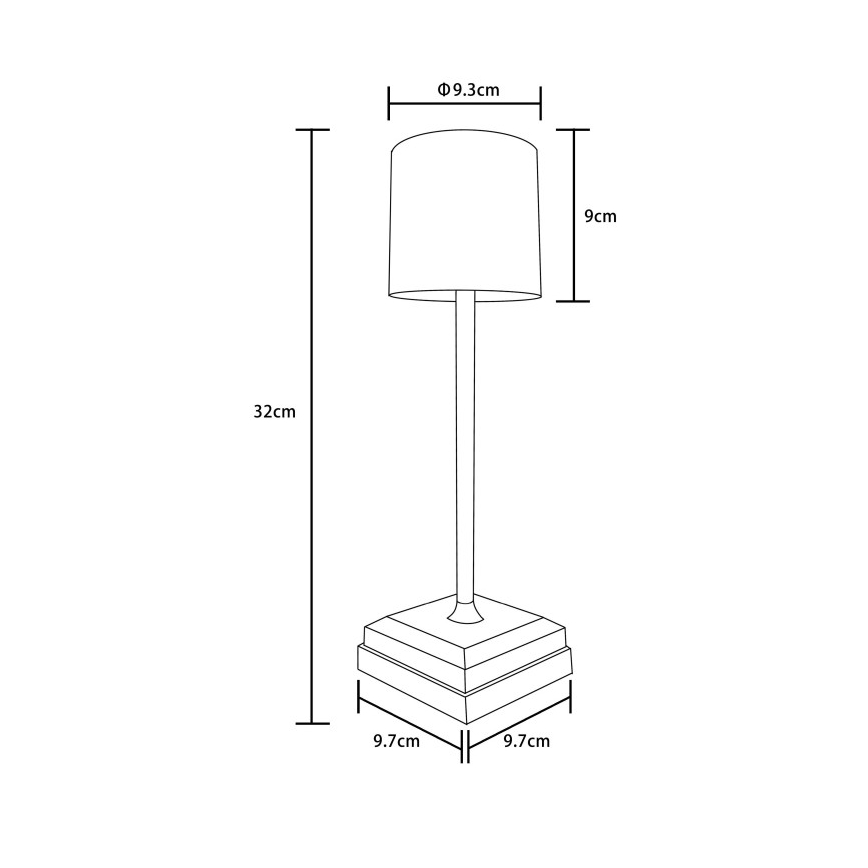 Globo - Dimmbare LED-Tischlampe mit Touch-Bedienung und Akku, 1,5 W/5 V, 2200 mAh, schwarz