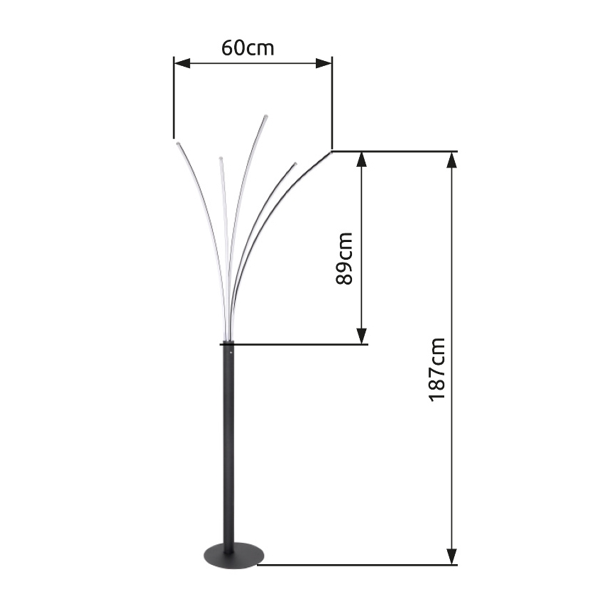 Globo - Dimmbare LED-Touch-Stehleuchte LED/36W/230V glänzendes Chrom