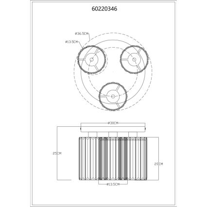 Globo - Deckenleuchte 3xE27/60W/230V d 35 cm