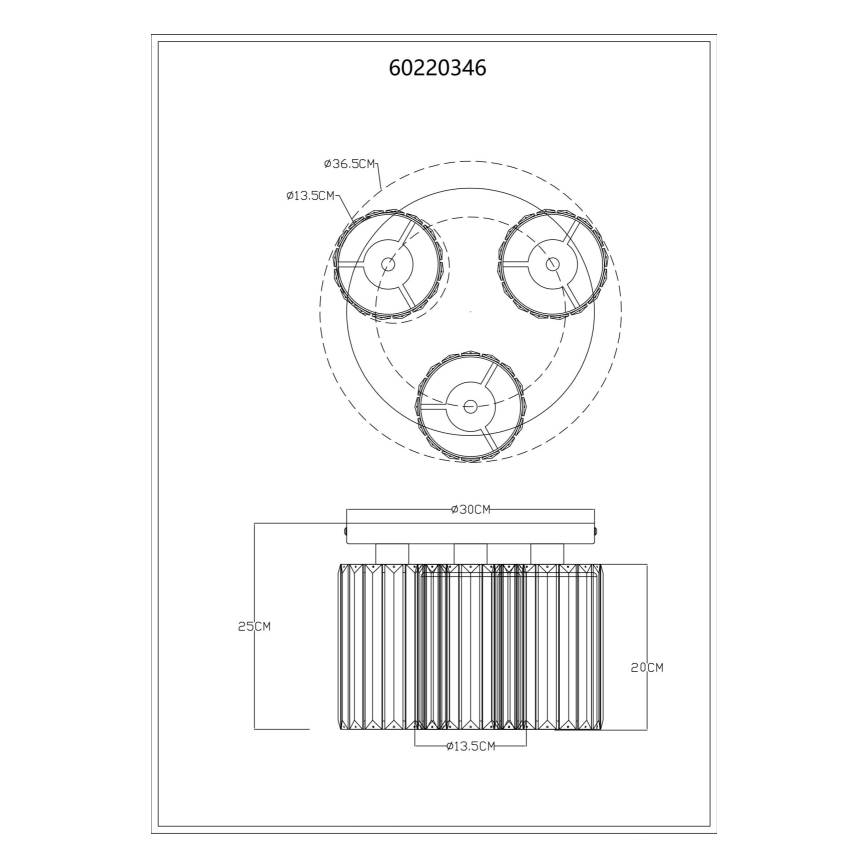 Globo - Deckenleuchte 3xE27/60W/230V d 35 cm