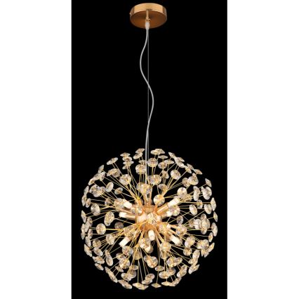 Globo - LED-Hängeleuchte an Kabel 8xG9/3,5W/230V Ø 40 cm goldfarben