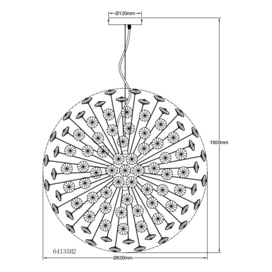 Globo - LED-Pendelleuchte an Kabel 9xG9/3,5W/230V Ø 60 cm goldfarben