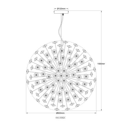 Globo - LED-Pendelleuchte mit Kabelaufhängung 9xG9/3,5W/230V hochglänzender Chrom