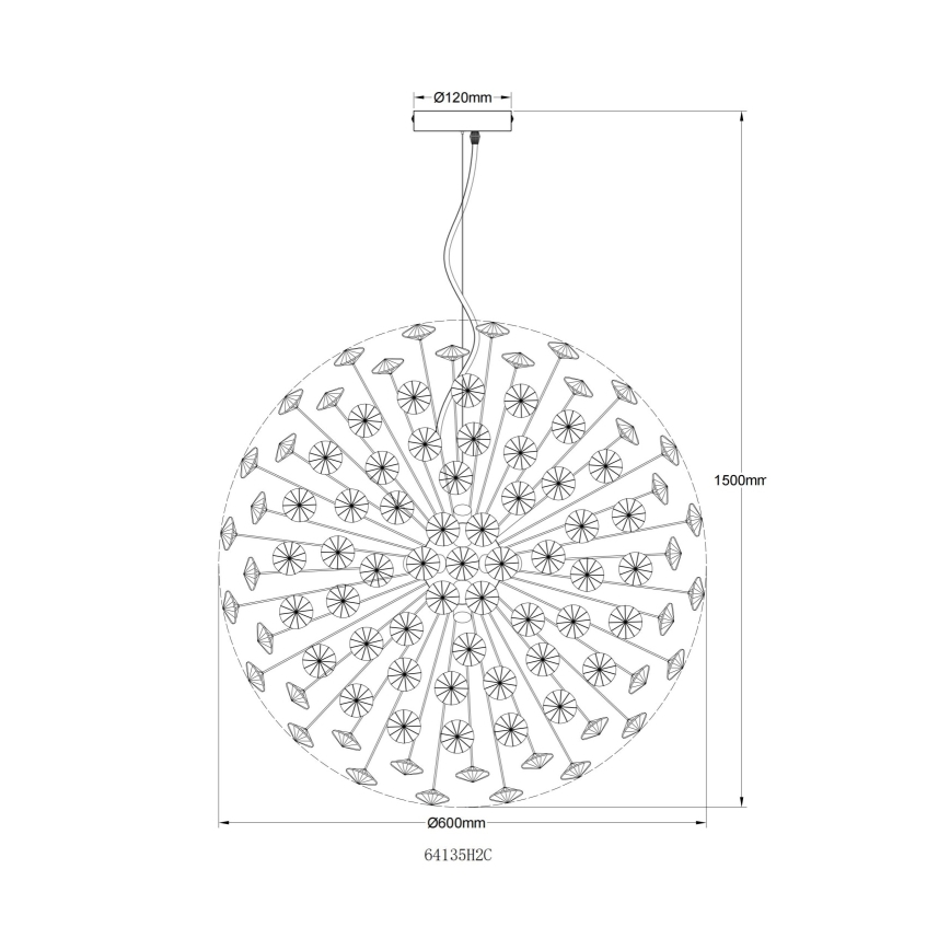 Globo - LED-Pendelleuchte an Kabel 9xG9/3,5W/230V Ø 60 cm glänzender Chrom