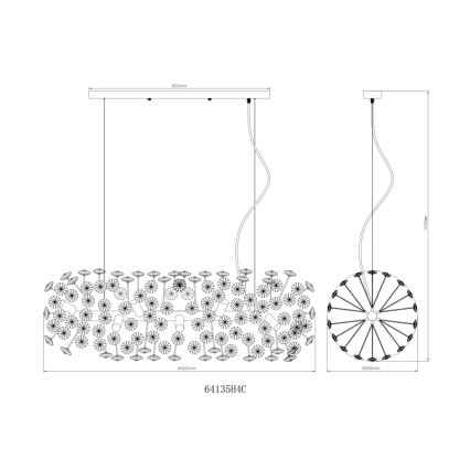 Globo - LED-Hängeleuchte an Stahlseil 12xG9/3,5W/230V glänzender Chrom