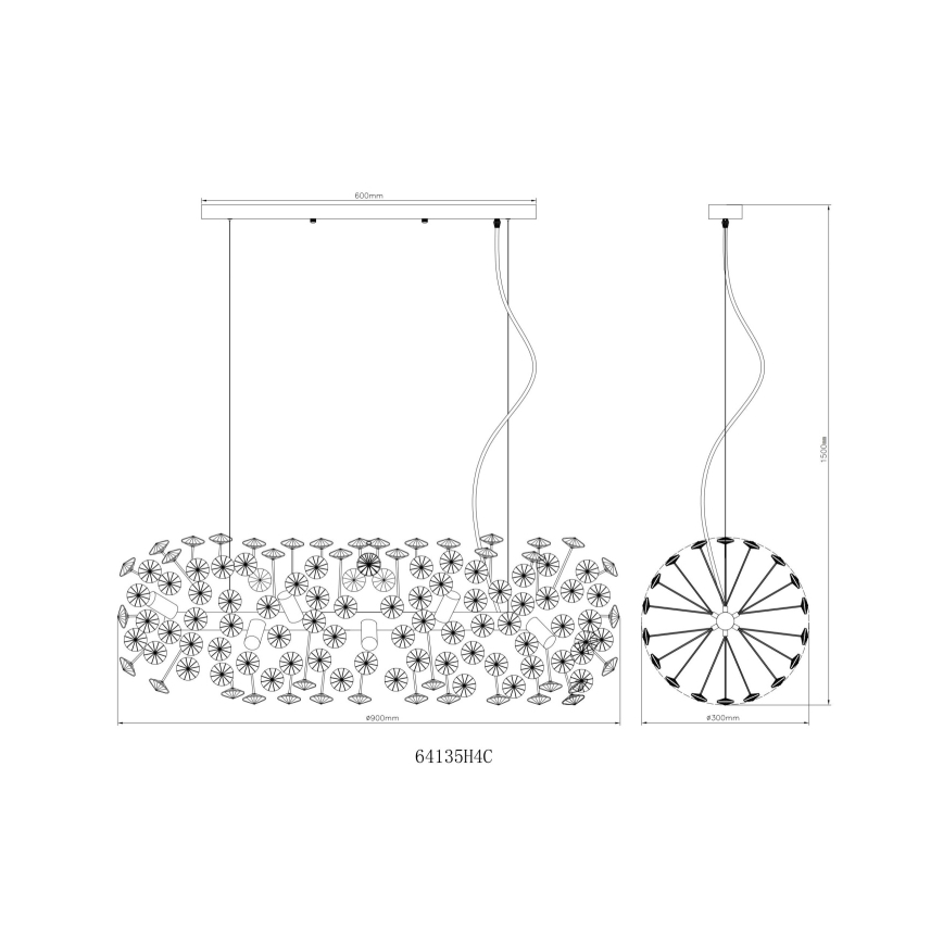 Globo - LED-Hängeleuchte an Stahlseil 12xG9/3,5W/230V glänzender Chrom