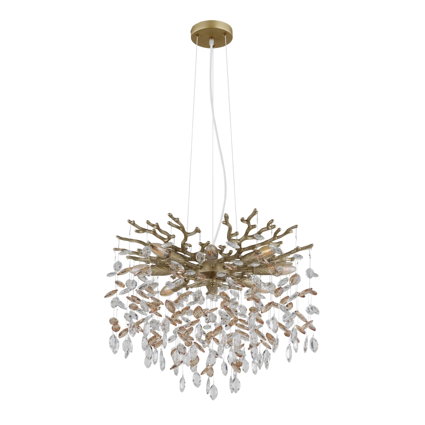 Globo - Kronleuchter an Kabel 8xE14/40W/230V goldfarben