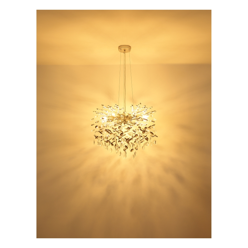 Globo - Hängeleuchte an Kabel 8xE14/40W/230V silber