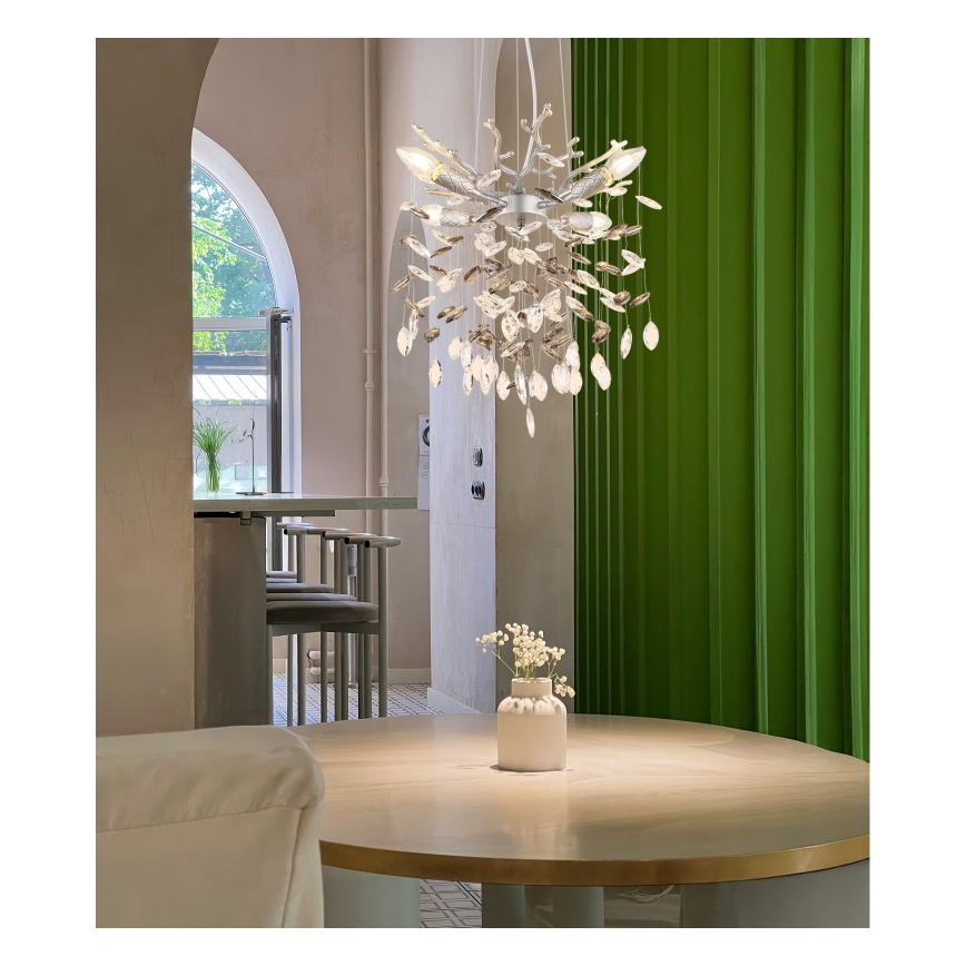 Globo - Pendelleuchte an Kabel 4xE14/40W/230V silber