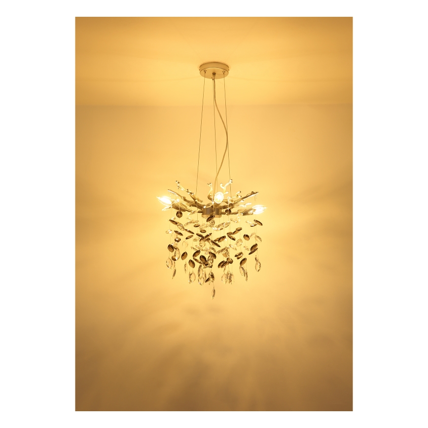 Globo - Pendelleuchte an Kabel 4xE14/40W/230V silber