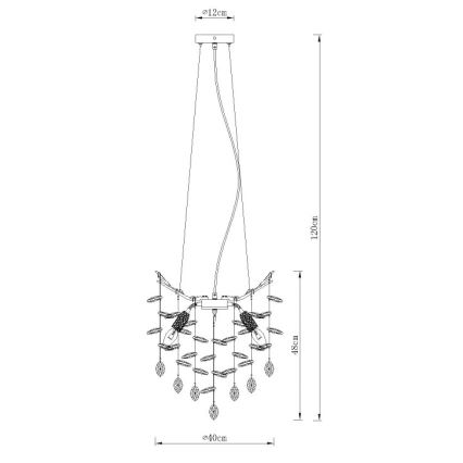Globo - Pendelleuchte an Kabel 4xE14/40W/230V silber
