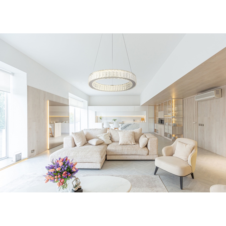 Globo - LED dimmbare Hängeleuchte an Seil LED/50W/230V 2700-6000K Ø 50 cm + Fernbedienung
