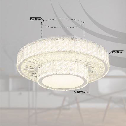 Globo - Dimmbare LED-Deckenleuchte LED/50W/230V 2700-6000K d 50 cm + Fernbedienung