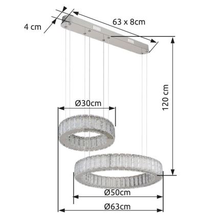 Globo - LED dimmbare Hängeleuchte an Seil LED/80W/230V 2700-6000K + Fernbedienung