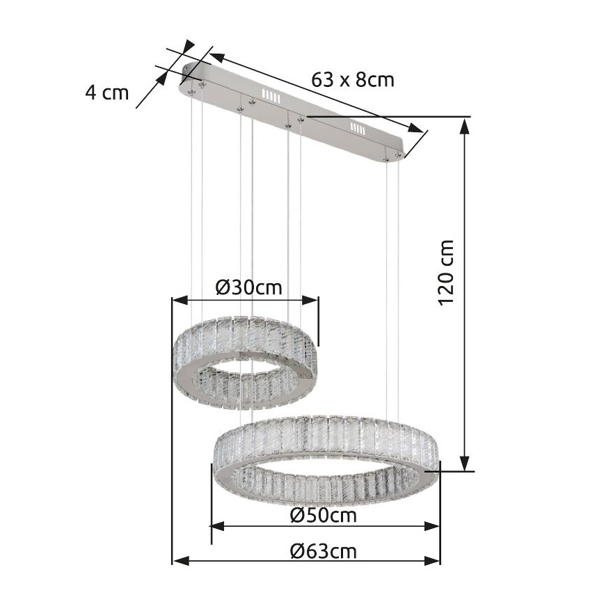 Globo - LED dimmbare Hängeleuchte an Seil LED/80W/230V 2700-6000K + Fernbedienung