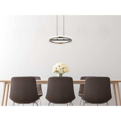 Globo - LED-Kronleuchter an Aufhängung LED/40W/230V 3000/4000/6000K d 39,7 cm braun
