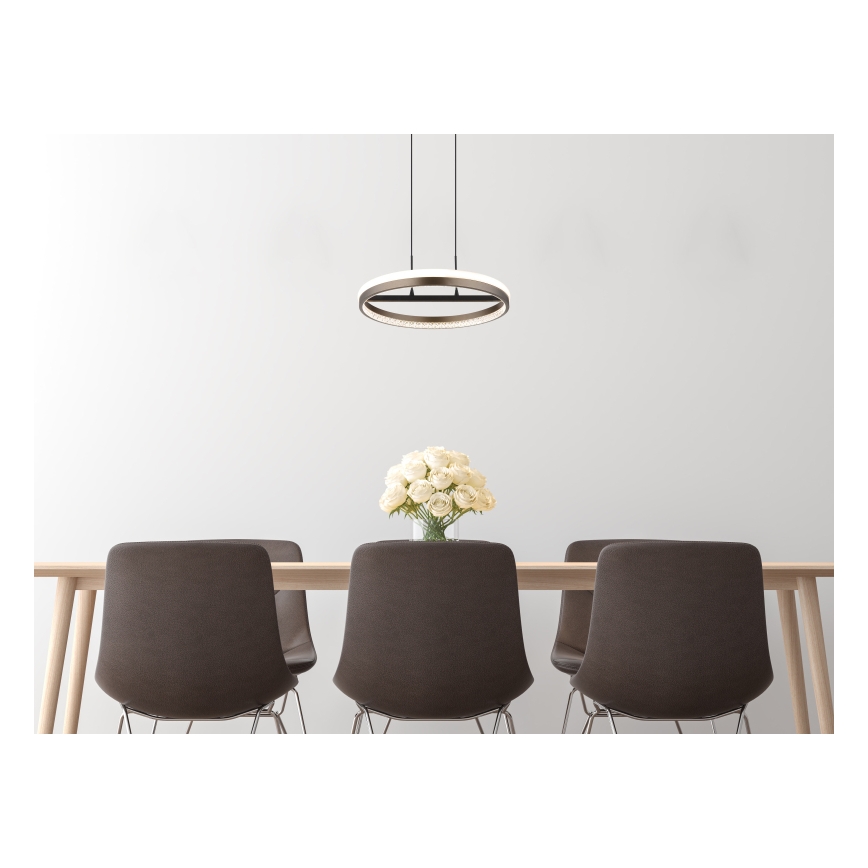 Globo - LED-Kronleuchter an Aufhängung LED/40W/230V 3000/4000/6000K d 39,7 cm braun