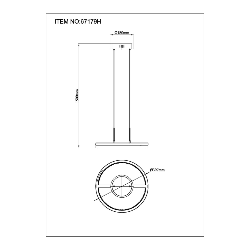 Globo - LED-Kronleuchter an Aufhängung LED/40W/230V 3000/4000/6000K d 39,7 cm braun