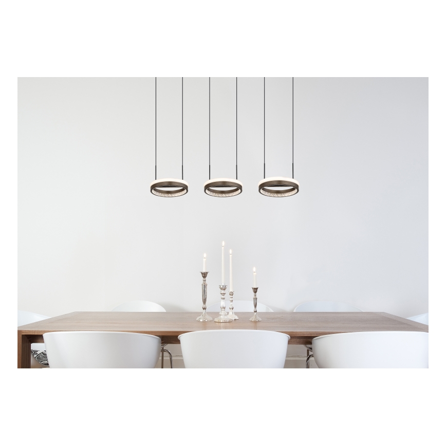 Globo - LED-Hängeleuchte LED/40W/230V 3000/4000/6000K braun