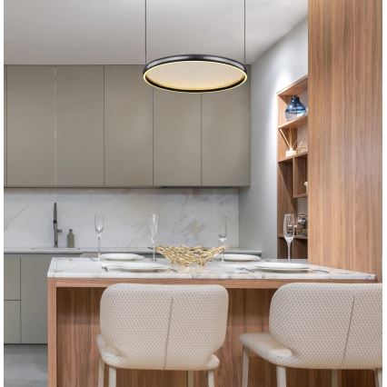 Globo - Dimmbare LED-Hängeleuchte LED/36W/230V 2700-6000K schwarz + Fernbedienung