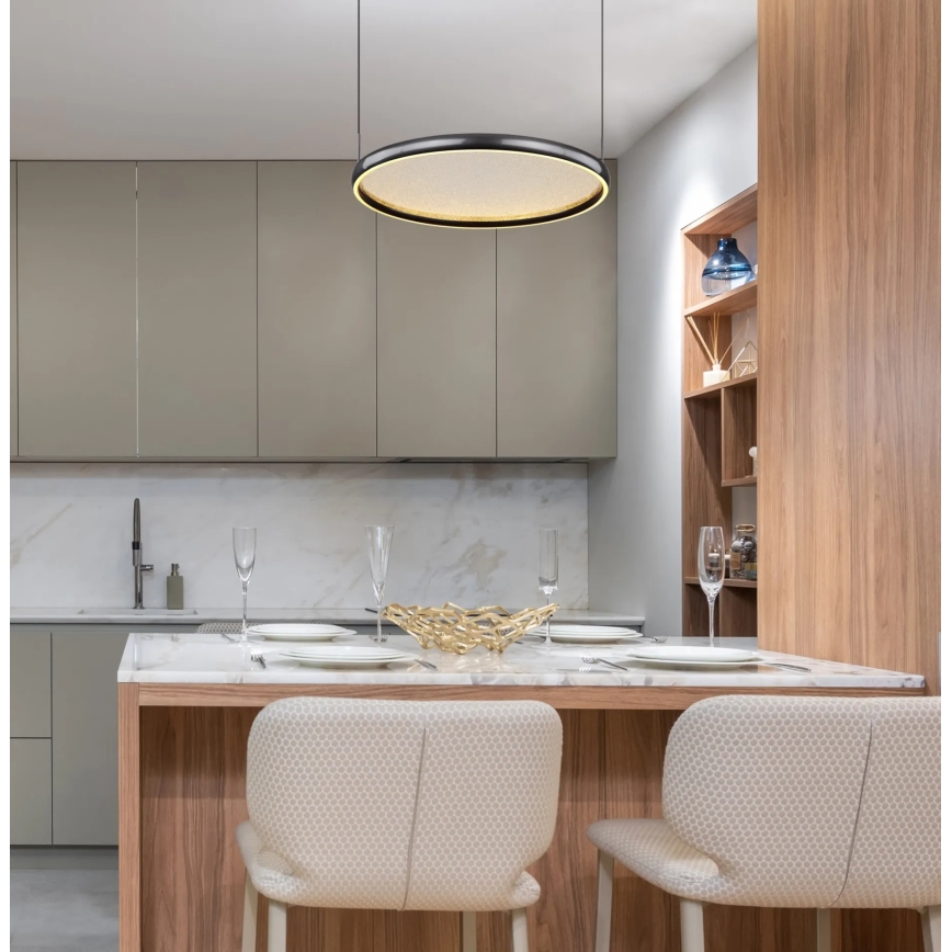Globo - Dimmbare LED-Hängeleuchte LED/36W/230V 2700-6000K schwarz + Fernbedienung
