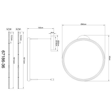 Globo - Dimmbare LED-Hängeleuchte LED/36W/230V 2700-6000K schwarz + Fernbedienung