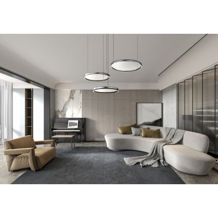 Globo - Dimmbare LED-Hängeleuchte LED/55W/230V 2700-6000K schwarz + Fernbedienung
