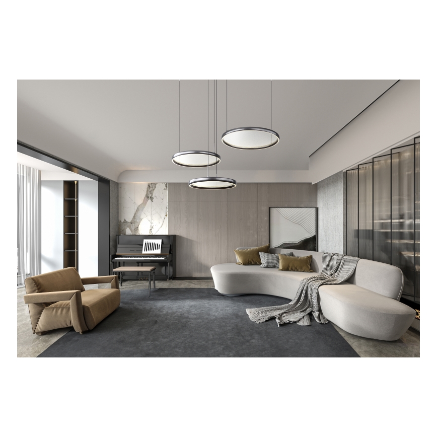 Globo - Dimmbare LED-Hängeleuchte LED/55W/230V 2700-6000K schwarz + Fernbedienung