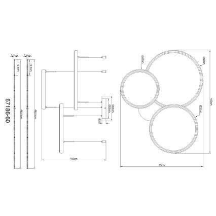 Globo - Dimmbare LED-Hängeleuchte LED/55W/230V 2700-6000K schwarz + Fernbedienung