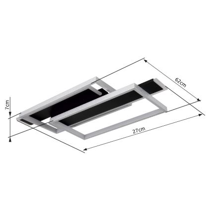 Globo - LED-Deckenleuchte LED/40W/230V 62x27 cm matt Chrom/schwarz