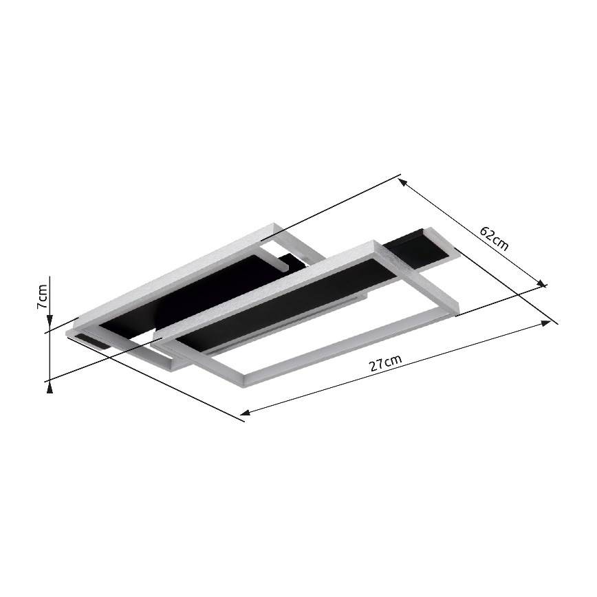 Globo - LED-Deckenleuchte LED/40W/230V 62x27 cm matt Chrom/schwarz
