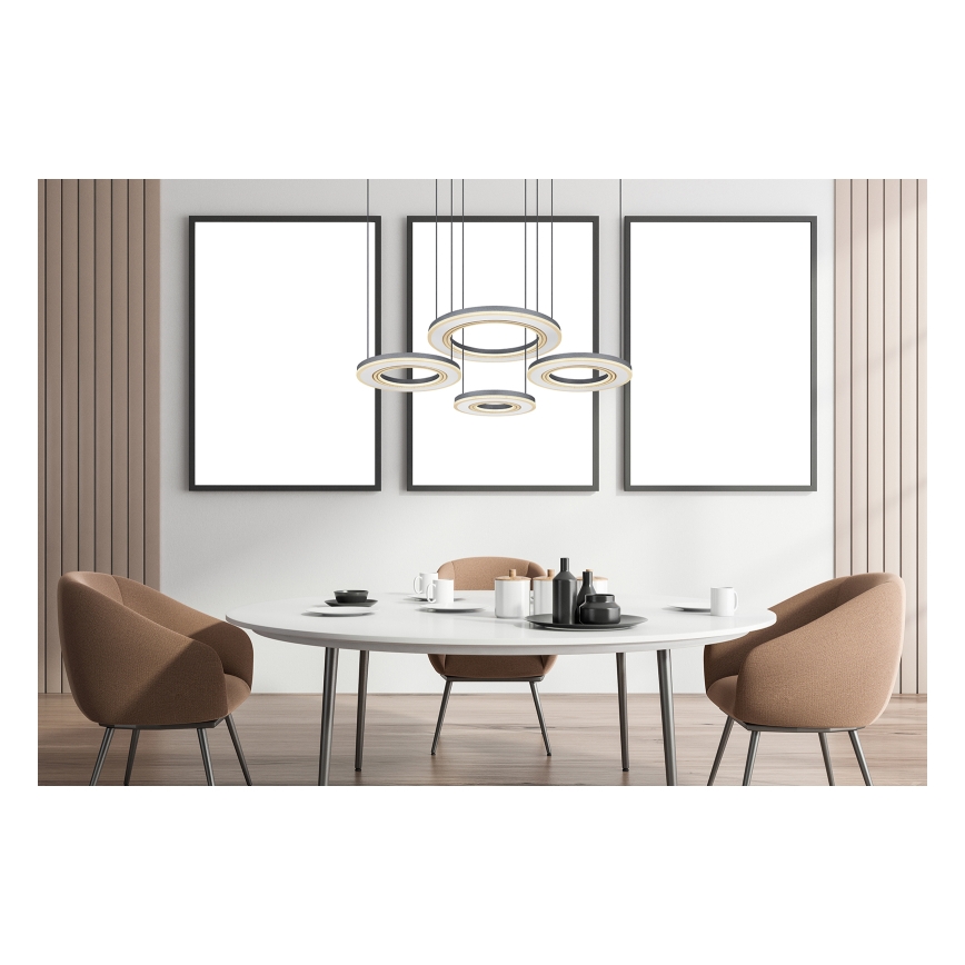 Globo - Dimmbare LED-Hängeleuchte LED/80W/230V 2700-6000K schwarz + Fernbedienung