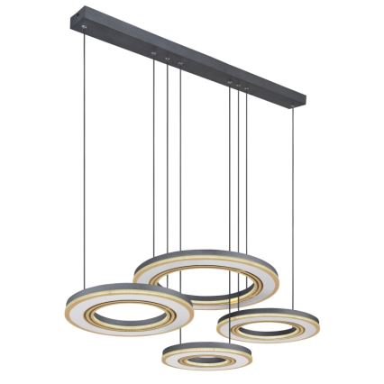 Globo - Dimmbare LED-Hängeleuchte LED/80W/230V 2700-6000K schwarz + Fernbedienung