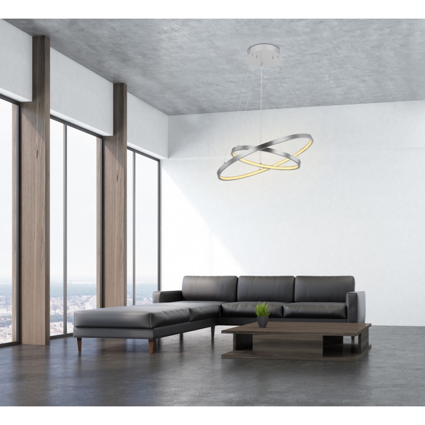 Globo - LED dimmbare Hängeleuchte an Seil 2xLED/21W/230V