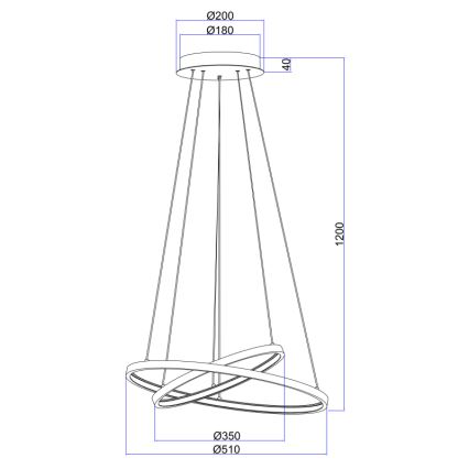 Globo - LED dimmbare Hängeleuchte an Seil 2xLED/21W/230V