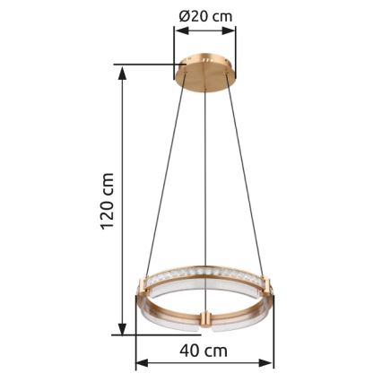 Globo - LED dimmbarer Kristall-Pendelleuchter an Kabel LED/36W/230V 2700K-6000K + Fernbedienung