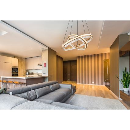 Globo - LED dimmbarer Kristall-Pendelleuchter an Kabel LED/78W/230V 2700K-6000K + Fernbedienung