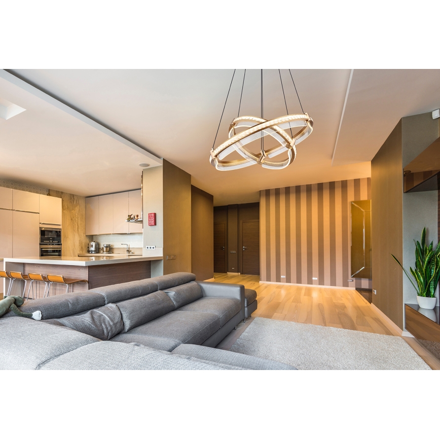 Globo - LED dimmbarer Kristall-Pendelleuchter an Kabel LED/78W/230V 2700K-6000K + Fernbedienung