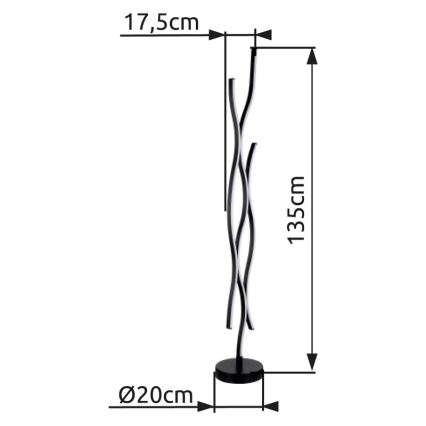 Globo - LED-Stehleuchte LED/28W/230V 3000K schwarz