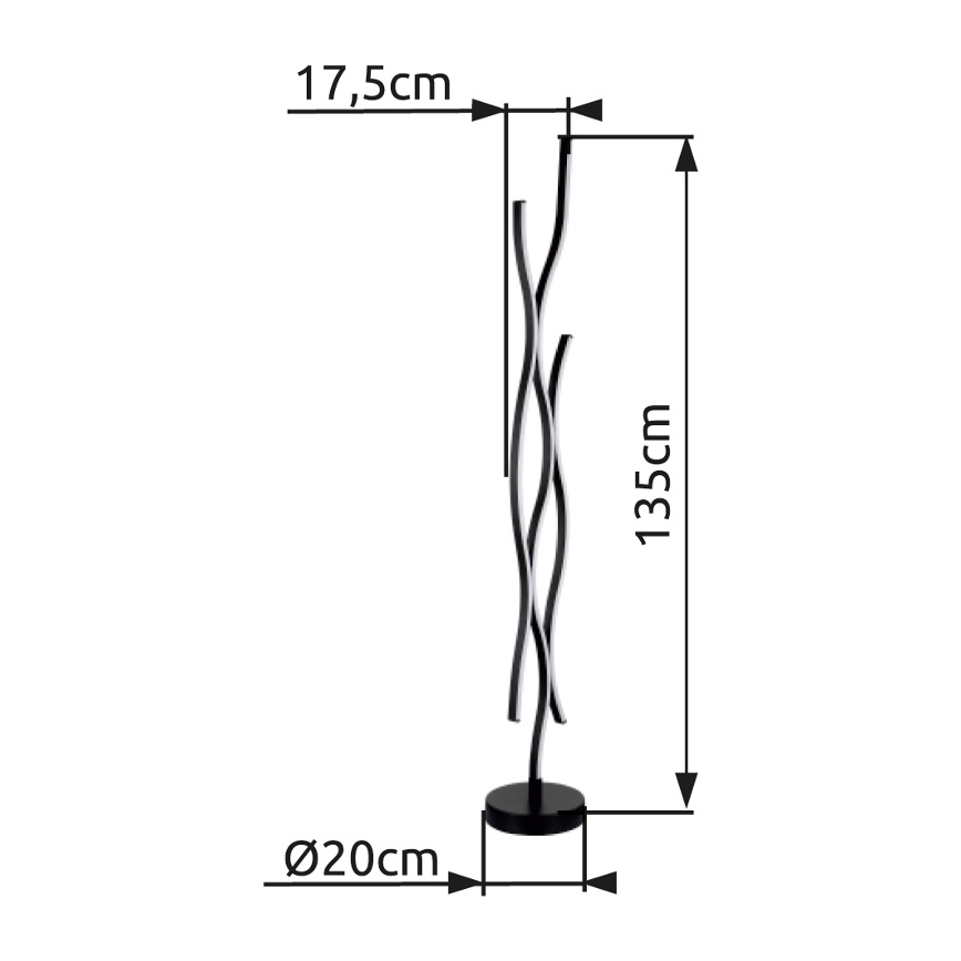 Globo - LED-Stehleuchte LED/28W/230V 3000K schwarz