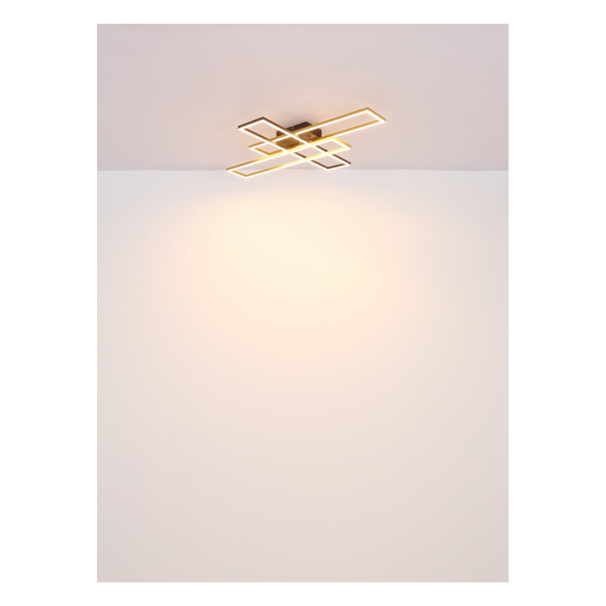 Globo - LED-Deckenleuchte LED/30W/230V 3000K 60x80 cm schwarz/golden